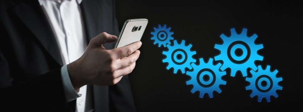 smartphone, gears, steering